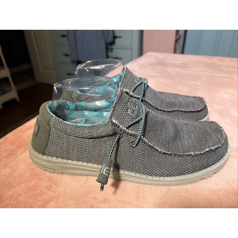 HEY DUDE Wally Sox Charcoal Slip-On Casual Shoes: Size 8 - EXCELLENT CONDITION